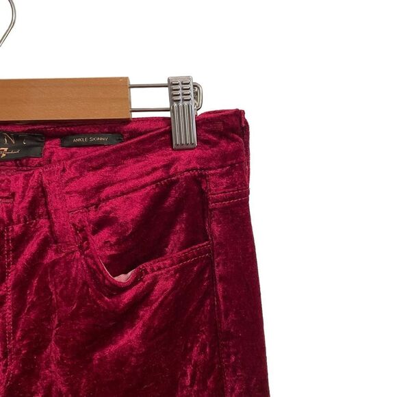 JEN7 by 7 For All Mankind Crushed Velvet Ankle Skinny Jeans Pants Size 4 - Picture 2 of 8